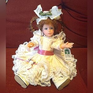 Auburn hair blue eyes 12" vinyl doll